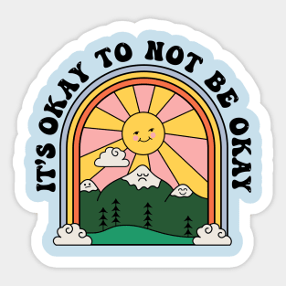 Vintage sun and mountains Sticker